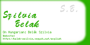 szilvia belak business card